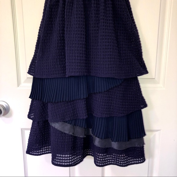 SOLD - Anthropologie 💙 Rio Rao Navy Ruffle Dress - Picture 3 of 8